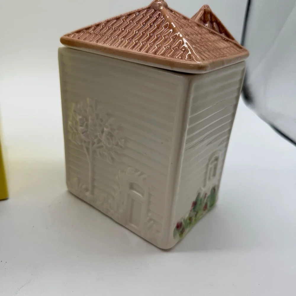 Avon Townhouse Canister Collection Small Ceramic Victorian House Brazil Vintage